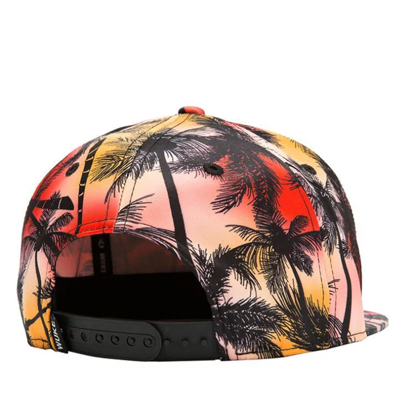 Fashion Summer men &amp women Outdoor Sport Stylish Coconut Tree 3D Printing Baseball Hat UV Protect Snapback Casquett Hip hop Cap |