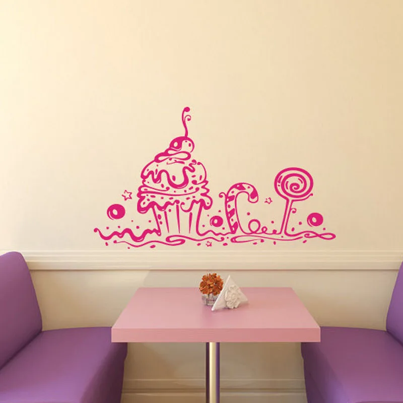 Настенные наклейки для пекарни кафе кухни Декор милый торт кекс домашний дизайн