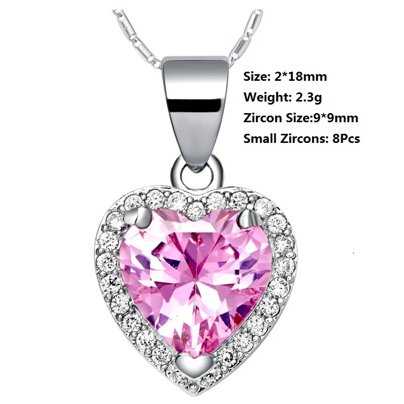 Американские фондовые 15% скидка ожерелья Подвески Розовое сердце кубический