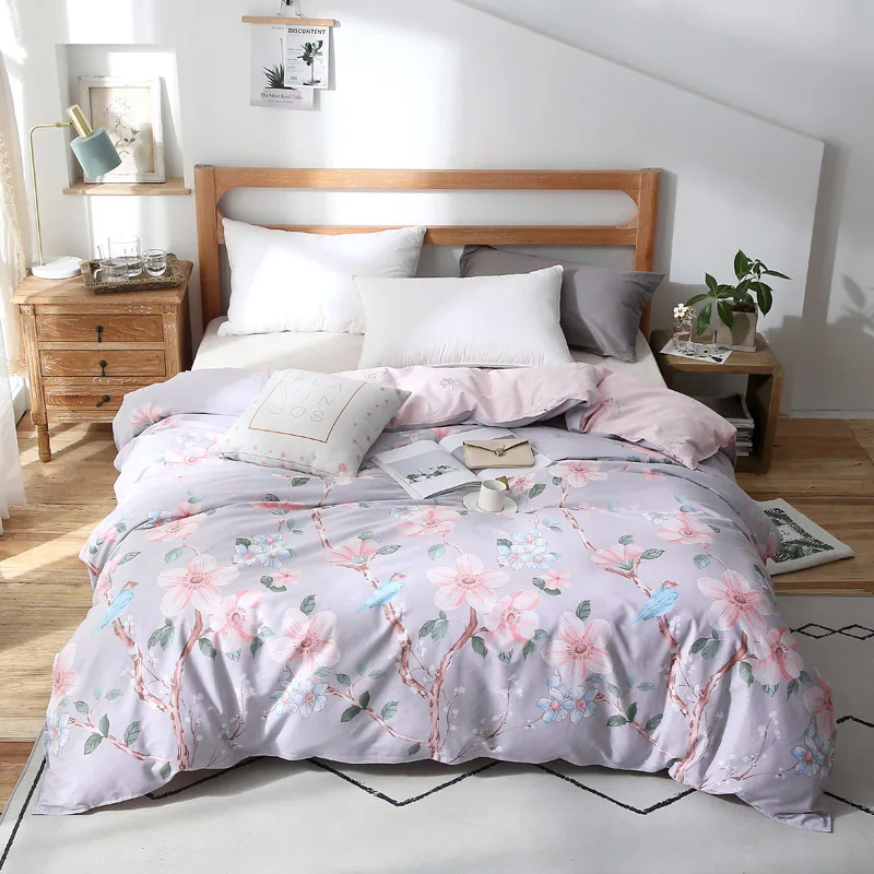 Роскошный мягкий пододеяльник с фиолетовым принтом Twin FUll Queen King Size 100% хлопок
