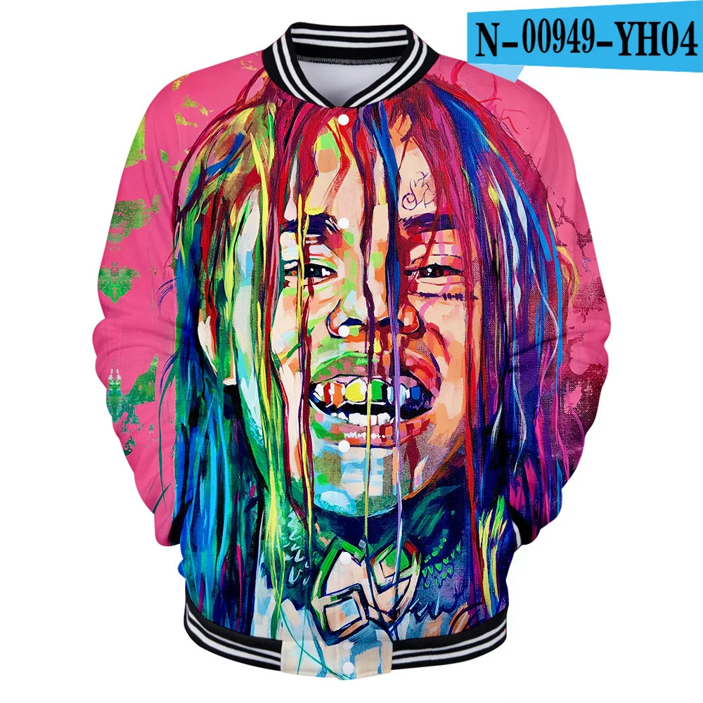 013 Wintet мужские куртки-бомберы хип-хоп рэппер Tekashi 69 6ix9ine 3D бейсбольная куртка мужская женская tekahi69 мужская толстовка с капюшоном - Цвет: 013