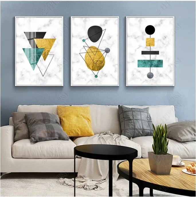 

Nordic Geometric Art Pattern Stitching Canvas Print Modular Wall Paintings For Living Room Wall Art Home Decor No Framed