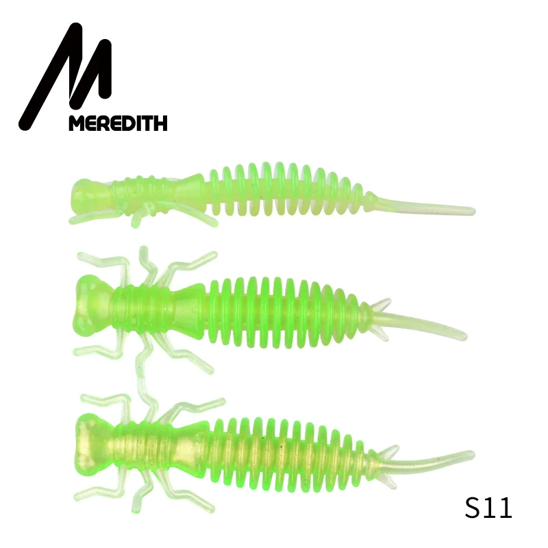 S11 Мягкие приманки MEREDITH Larva, 50 мм, 62 мм, 85 мм, искусственные приманки, силиконовая приманка для ловли червя, приманка для ловли щуки, гольян, плавающая приманка, пластиковые приманки - Цвет: S11