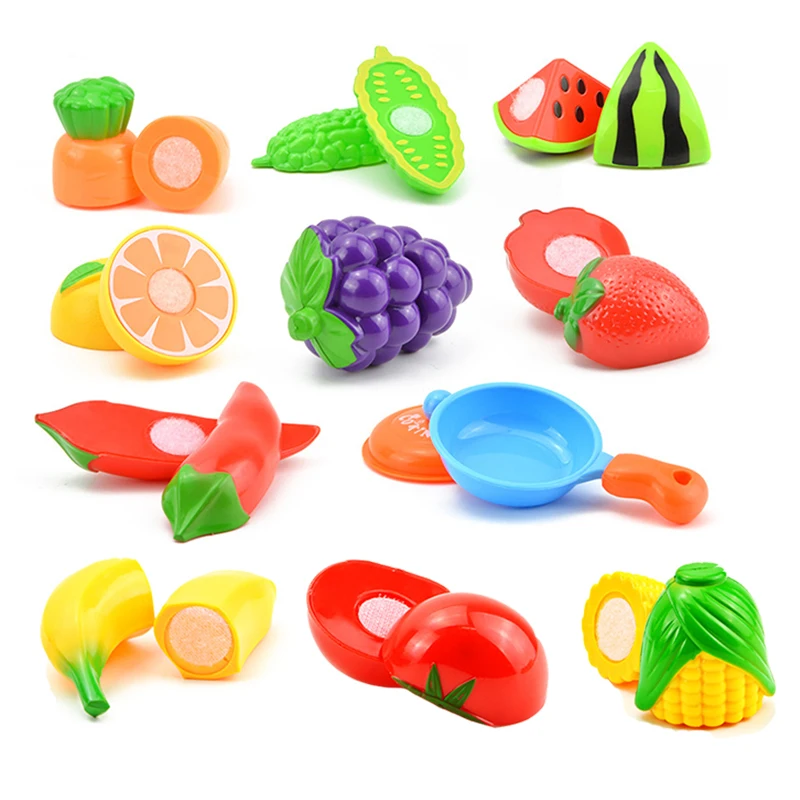 

1Pcs DIY Pretend Play Toy Kitchen Plastic Cooking Cutting Fruit Food Vegetable Educational Early Toys Gifts for Children Girls
