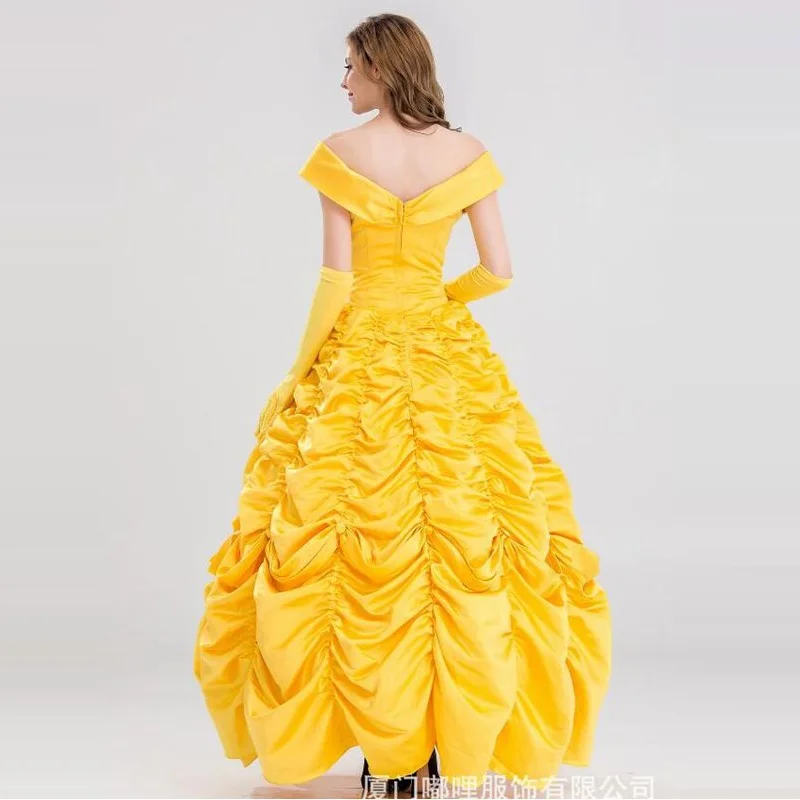 Роскошное желтое платье Белль красивая и Чудовище костюм фантазия женщины