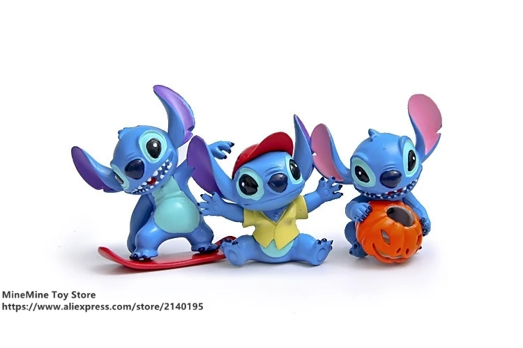 DISNEY Lilo & Stitch 6 шт./компл. см фигурка осанки коллекция украшений аниме игрушка