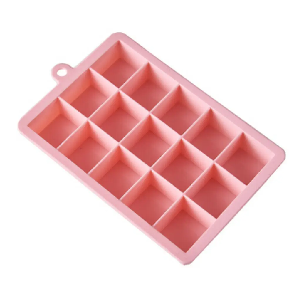 Pink 15 no Lid 10-24 Сетки Пищевой Силиконовый поднос для льда фруктовый лед производитель кубиков DIY креативная маленькая форма для льда квадратная форма кухонные аксессуары - Цвет: Pink 15 no Lid