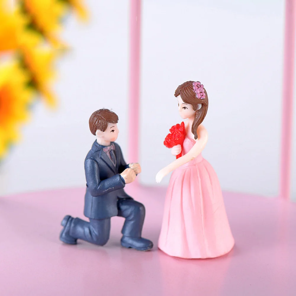 2 шт. кукольная Статуэтка для свадебного возлюбленного миниатюрная пара невесты