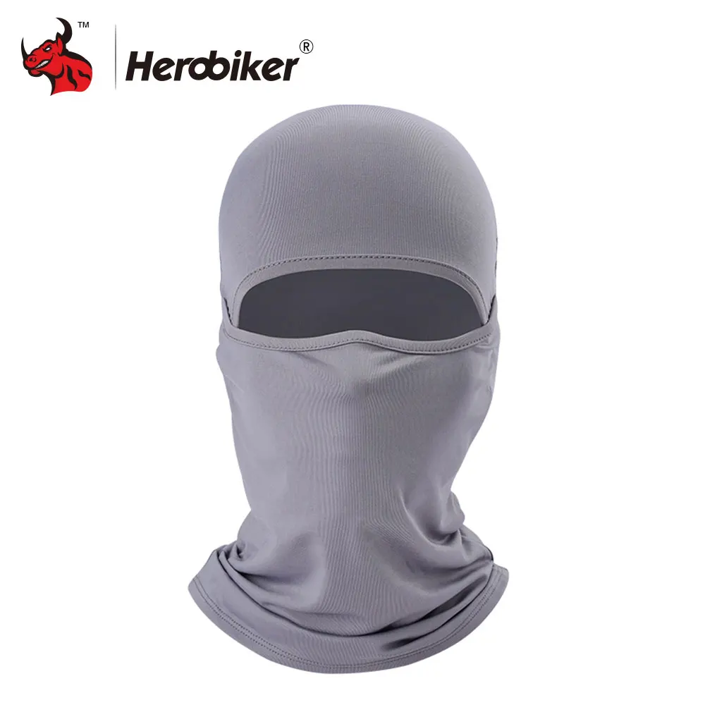 HEROBIKER мотоциклетная маска лайкра мото Балаклава мотоциклетный шлем маска дышащая серая мотоциклетная маска для мужчин и женщин