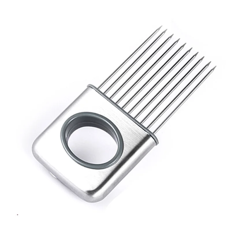 Держатель для лука Easy Cut вилка из нержавеющей стали + пластиковый слайсер овощей