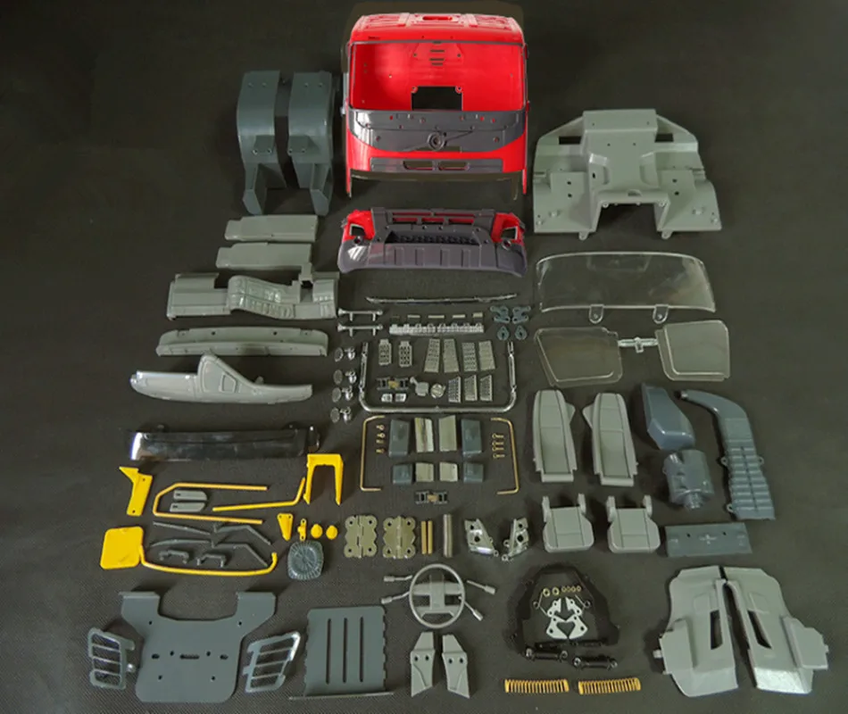 Painted red 1:14 Модель радиоуправляемого грузовика кабины для tamiya трейлер трактор ралли инженерные arocs 8X8 6X6 самосвал - Цвет: Painted red