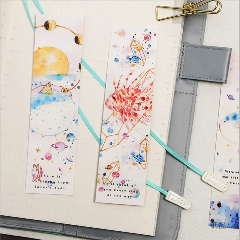 30 шт./кор. креативные морские животные Мультяшные закладки escolar бумага Bookmarks kawaii