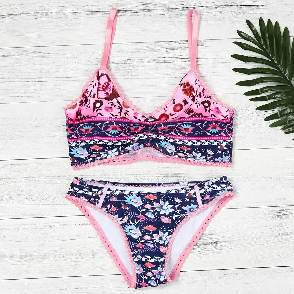 Бюстгальтер женский пляжный с тропическим цветочным принтом|sexy bra|bra summerbra suit |