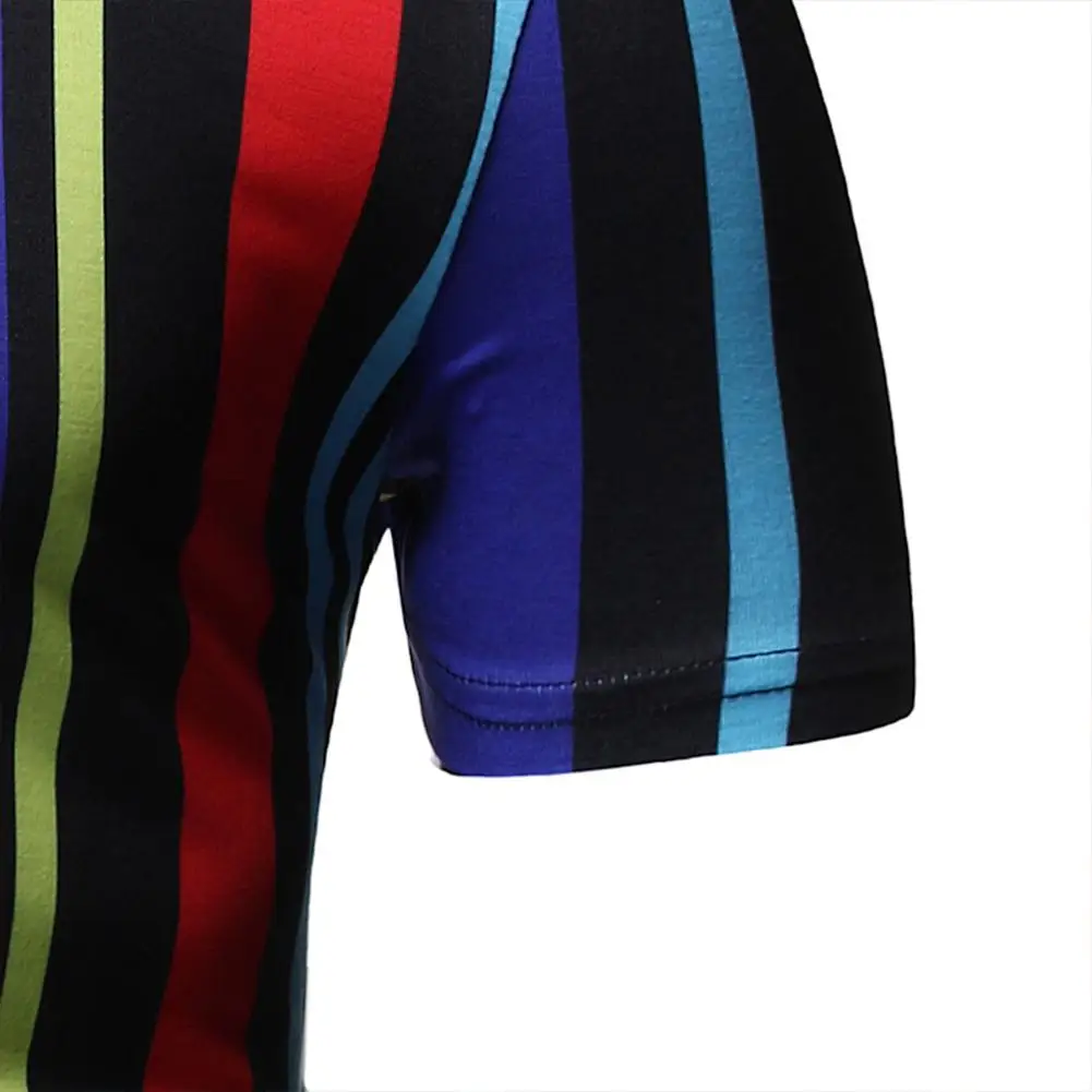 Мужская Повседневная футболка с принтом в Вертикальную Полоску HobbyLane короткими