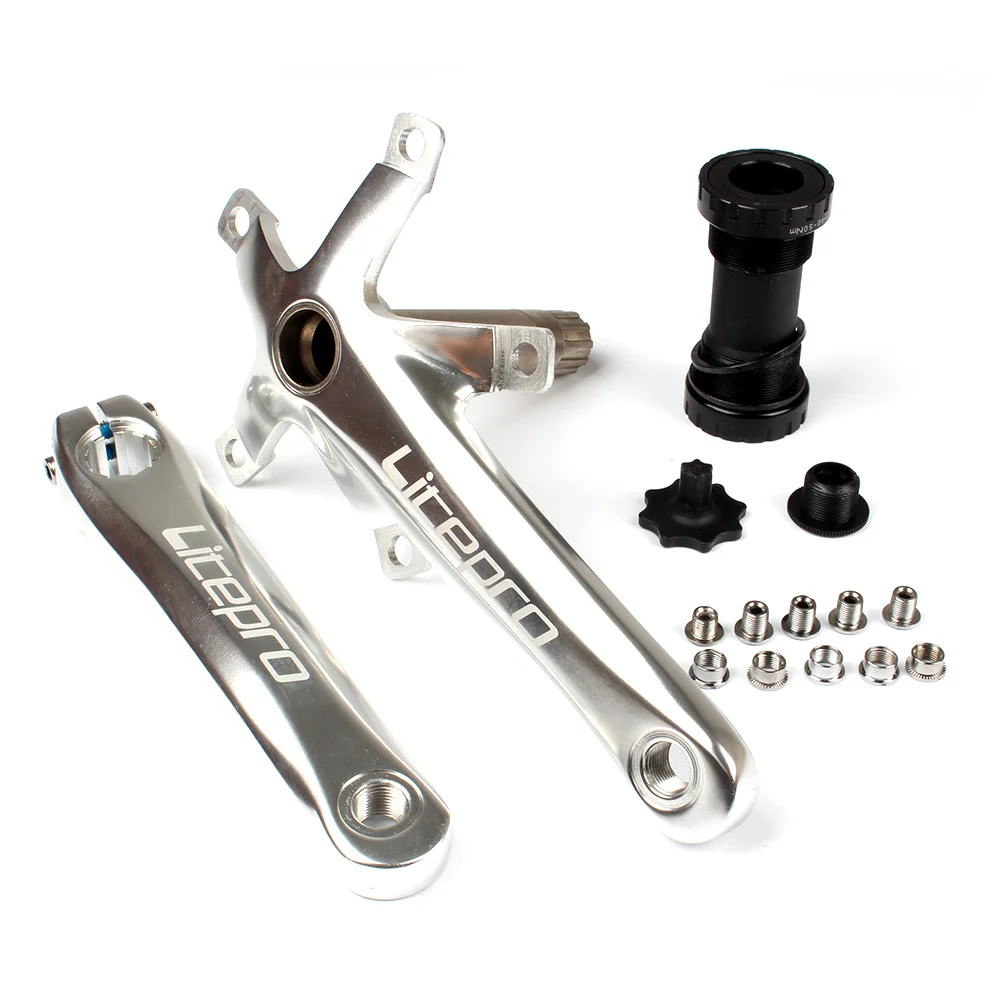 Белый Велосипедный велосипед 170 мм кривошипный складной велосипед Fix gear Crankset велосипед кривошипный рычаг Набор BCD 130 мм 5 квадратный кривошипный набор с нижними кронштейнами - Цвет: Белый