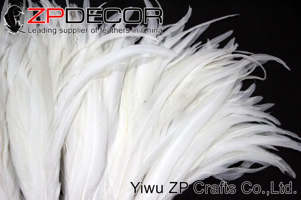 ZPDECOR 100 шт./лот 35-40 см(14-16 дюймов) настоящая оптом белоснежные перья петуха для карнавала головной убор танцевальные костюмы