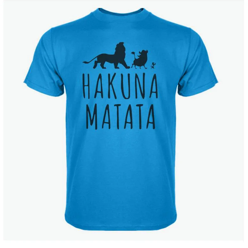 2017 хлопковые футболки HAKUNA MATATA мужские большого размера с коротким рукавом