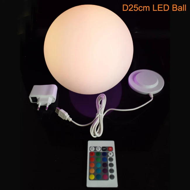 D25cm Skybesstech 12 см D15cm D20cm D25cm D30cm D35cm светодиодный Ночной светильник с шаровым шаром 16 цветов с дистанционным управлением 1 шт - Испускаемый цвет: D25cm