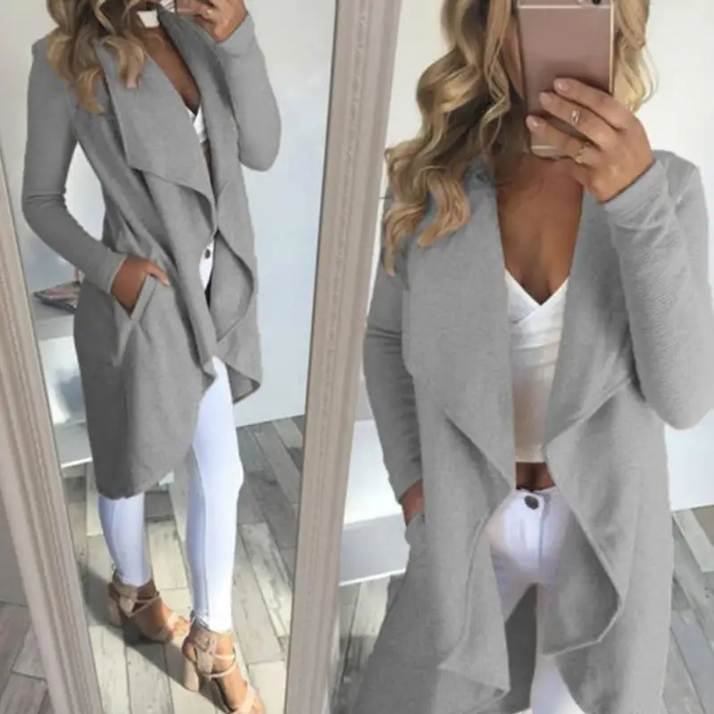 

New Autumn Fashion Women 'S Cotton Trench Coat Casual Long Outerwear Loose Clothing For Lady