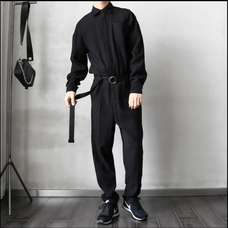 Hot ! 2021 New Men Clothing Loose Casual Overalls Trousers Personality Plus Size Tide Rompers Hairstylist Singer Stage Costumes