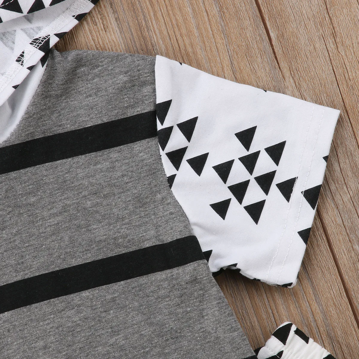 Casual Newborn Infant Baby Boy Striped Hoodie Tops Long Romper Pants Leggings Clothes 2PCS Set Fashion Short Sleeve Clothing |