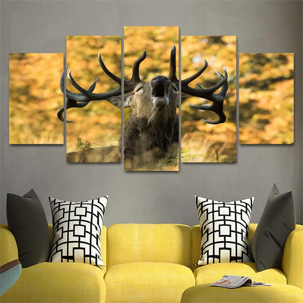 

Drop shipping 5 Panel Wall Art Pictures Canvas Painting abstract canvas poster painting decoration for living room LW225