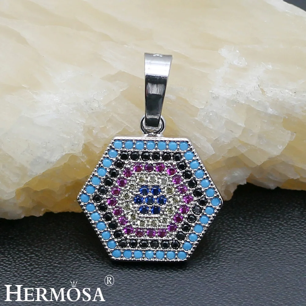 Hermosa ювелирные изделия горячая мода шестиугольник серебро 925 пробы цвет красота