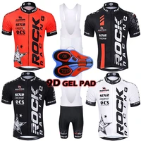 2020 pro team mens rock racing bike wear summer breathable short sleeve cycling jersey kit ropa ciclismo cycling bib shorts set