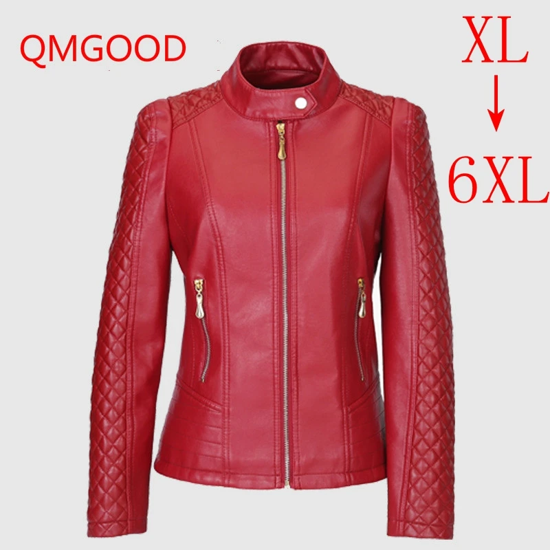 QMGOOD 2020 осенне-зимняя модная кожаная куртка толстое теплое Женское пальто из