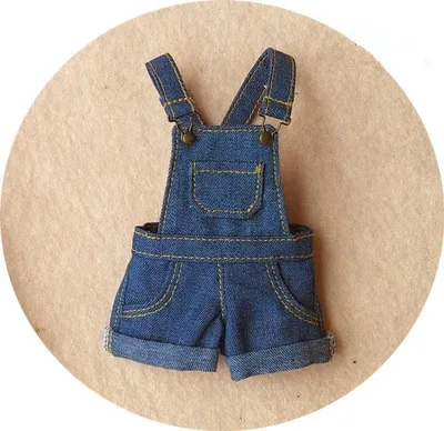 light blue denim Новинка 1/6 кукла короткий нагрудник Blyth короткие Blyth нагрудник Blyth брюки одежда(Fit blyth, Licca, Momoko, Azone, Pullip, ICY, 1/6 кукла) BB05 - Цвет: light blue denim