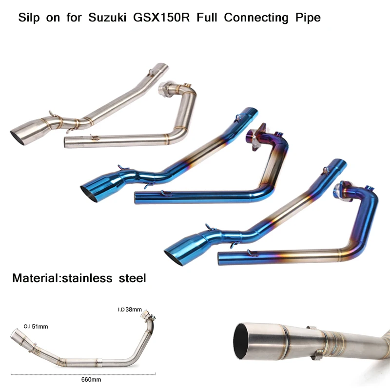 

Motorcycle Stainless Front Link Pipe Replace Original Exhaust Silencer System Lossless Modified For Suzuki GSX150R GSX125R