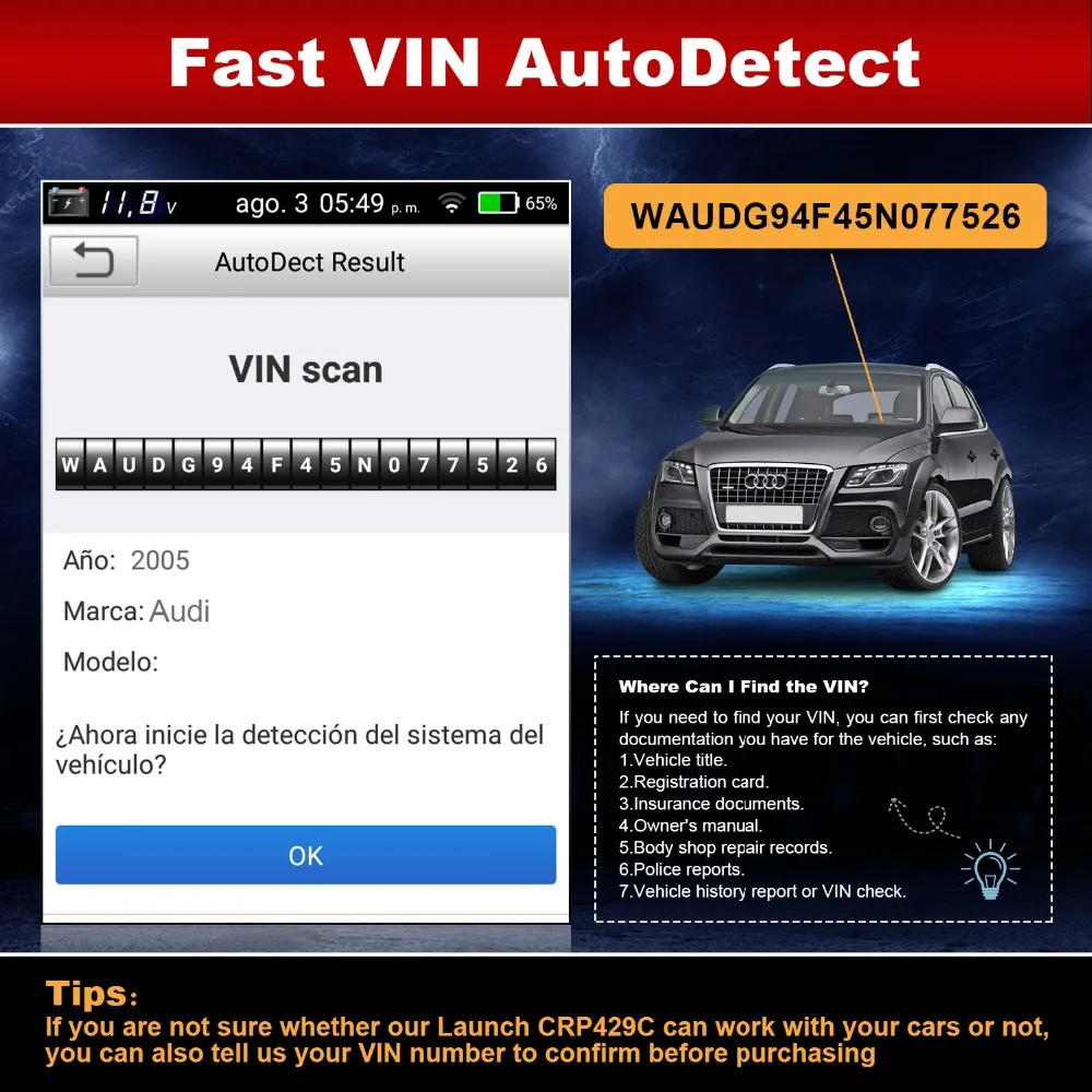 Launch X431 CRP429C OBD2 ENG ABS SRS диагностический инструмент Автоматический считыватель