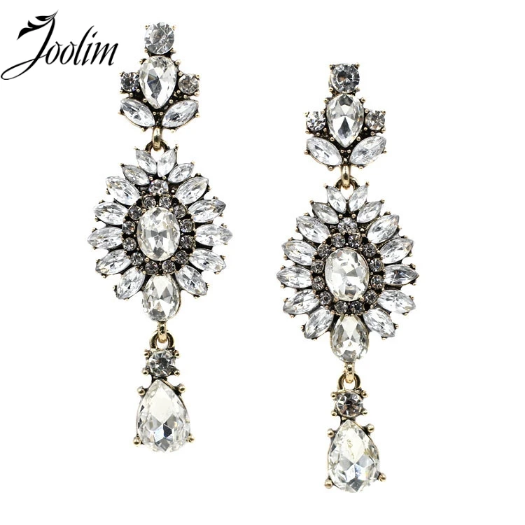 

Joolim Jewelry Wholesale/ 2017 New Clear Glass Pave Chandelier Earring Dangle Earring Vintage Cluster Drop Earring