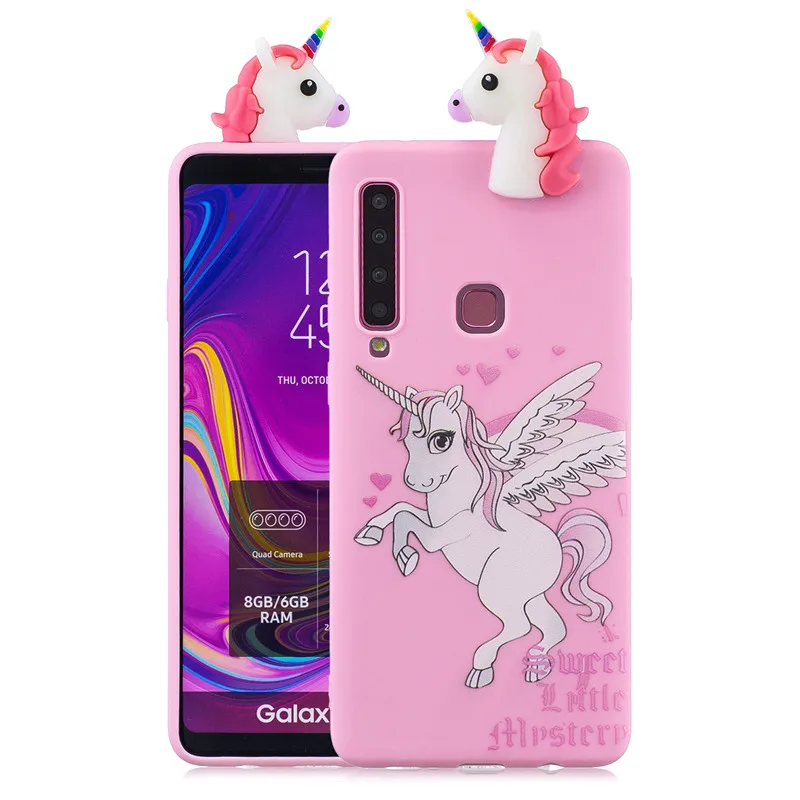 Silicone Case sFor Samsung Galaxy A7 2018 Cover For Fundas A6 Plus A9 A920 A750 3D Unicorn Panda Soft Phone |