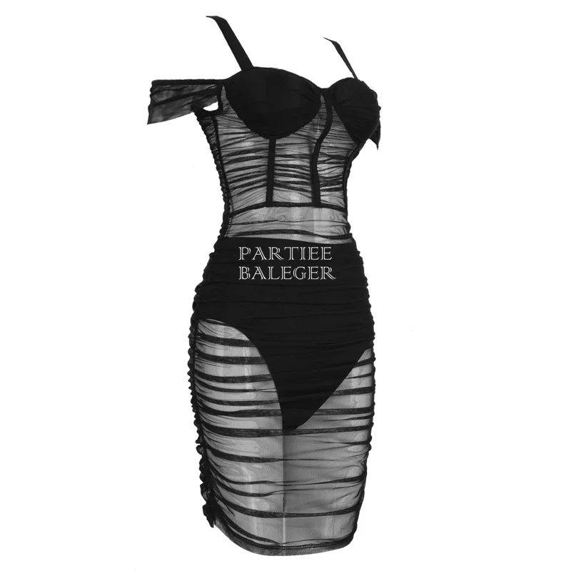 Новое поступление 2019 платье из вуали сексуальные ремешки спагетти Сетчатое с