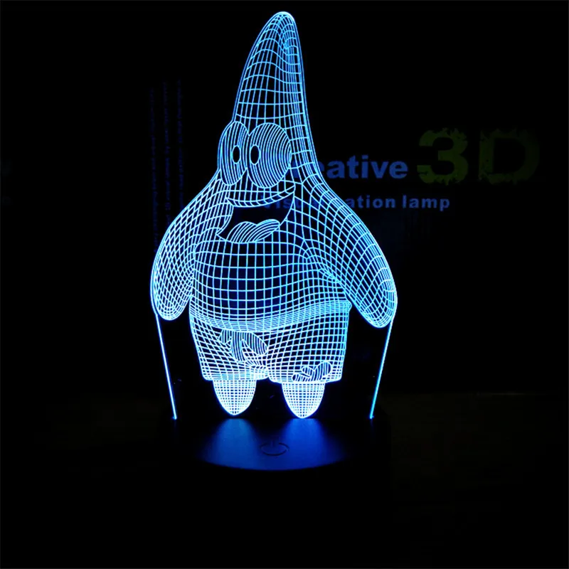 3d-лампа в виде Патрика звезды романтический акриловый Настольный светильник с
