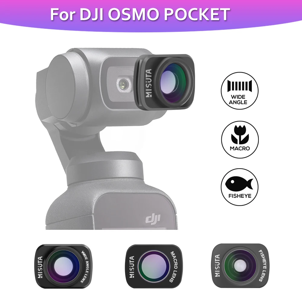 MISUTA Широкоугольный макро объектив рыбий глаз камера комплект для DJI Osmo Карманный