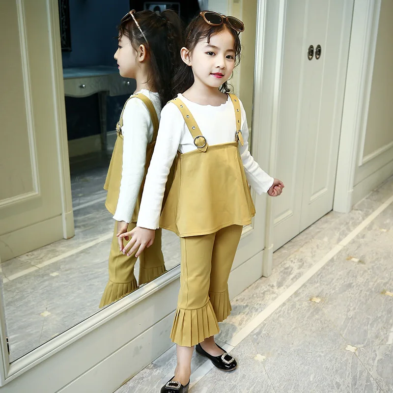 

Baby Girls Clothes Sets 2018 New Autunm Sets Children Clothing Long Sleeve Tops T-Shirts + Vest +Pants 3pcs Outfits