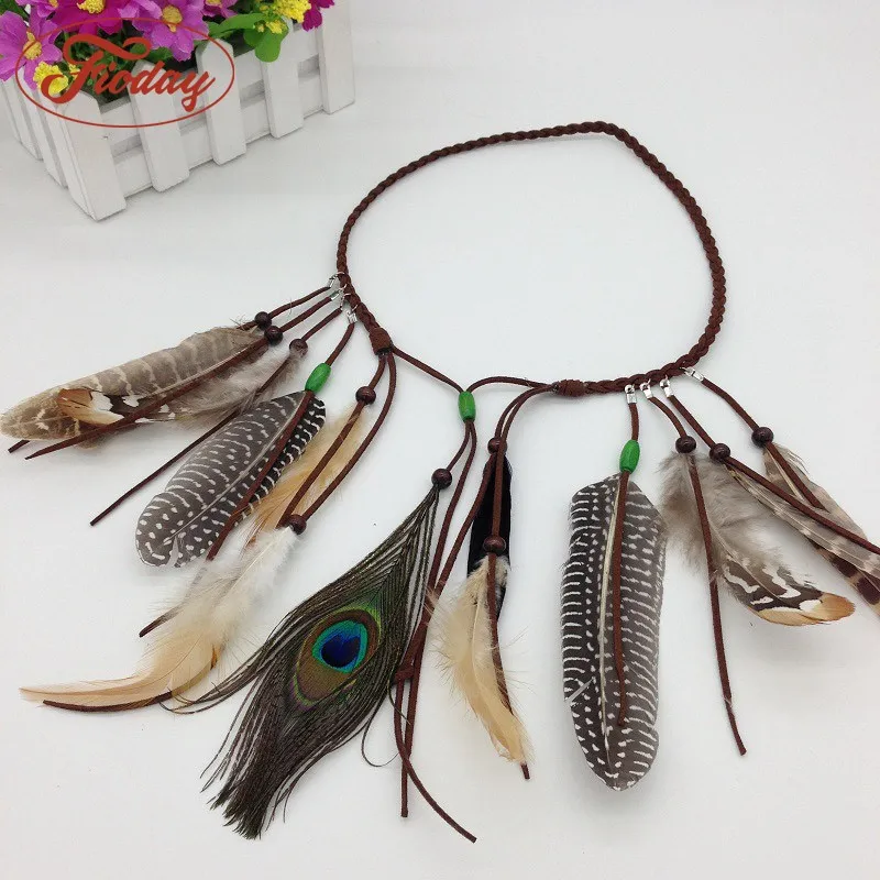 Fioday Women Feather Hairband Hair Comb Headwear Boho Headband Headpiece Bohemian Tassel Accessories for Girls Hairgrips |
