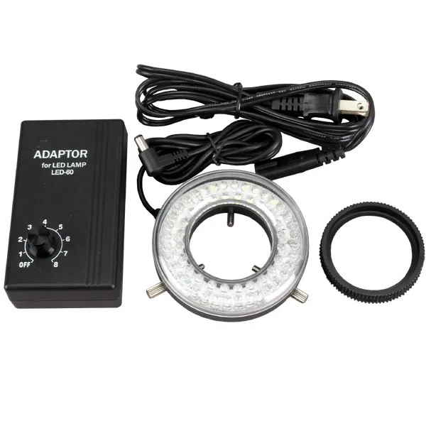 

Светодиодный кольцевой светильник для микроскопа AmScope 60-LED с светодиодный тером LED-60-YK