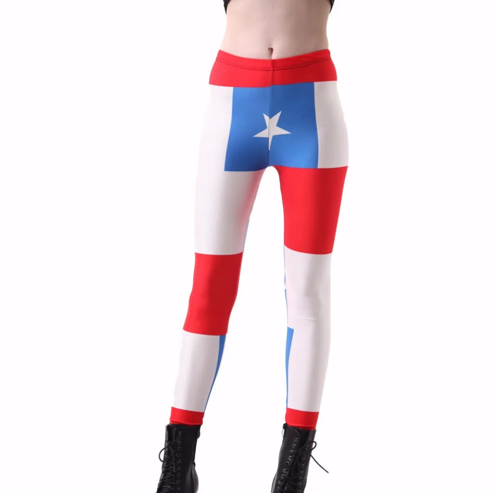 Прямая поставка леггинсы для фитнеса с принтом женщин флагом Чили цифровой