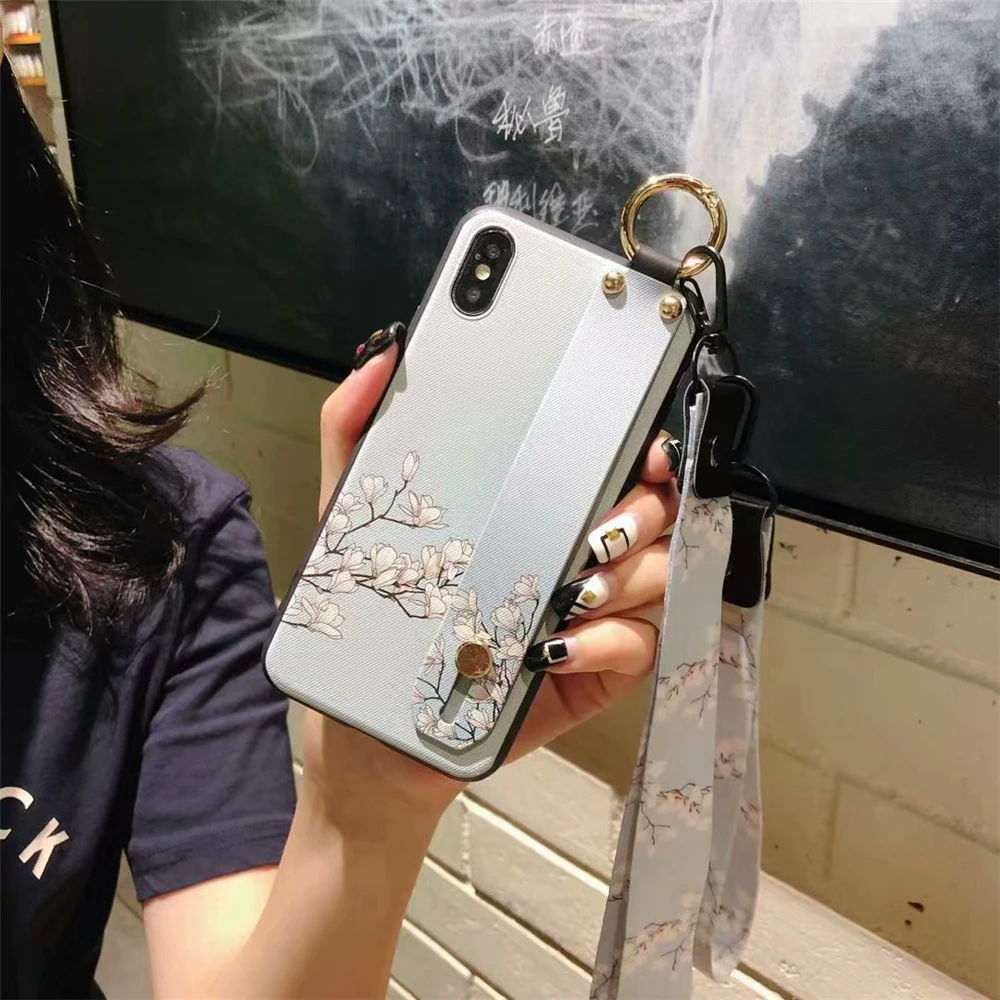 Ремешок чехол для телефона s iPhone 7 элегантный белый цветок 6 S 8 плюс XS Max Матовая