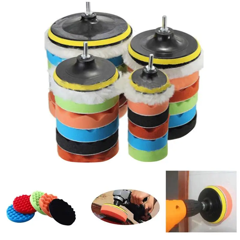 7 шт. губка для полировки Полировальная подложка самоклеящаяся диск из шерти