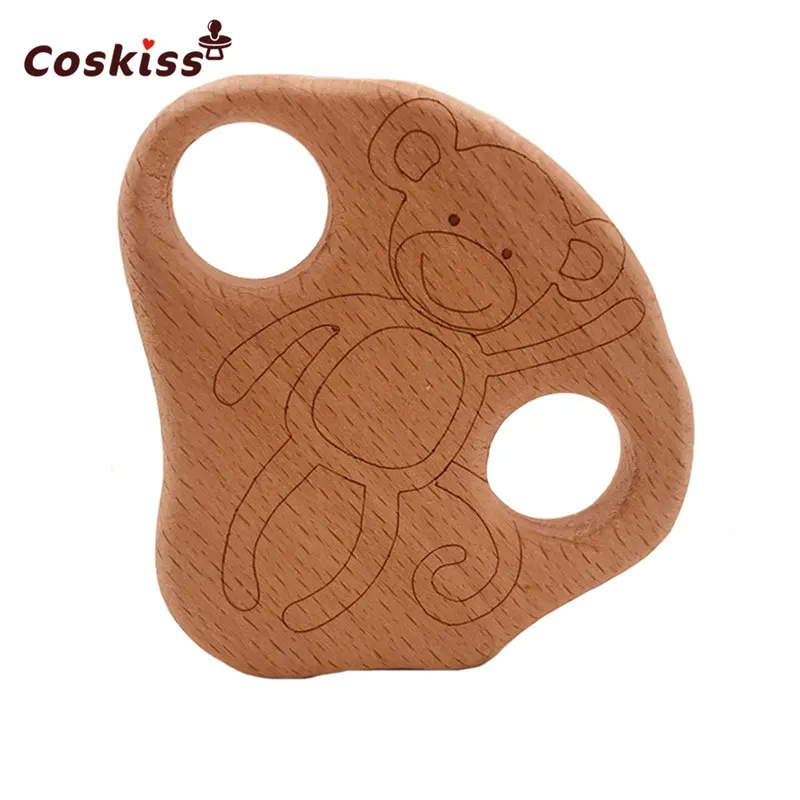 Mordedor de madera org&aacute;nico respetuoso con el medio ambiente para beb&eacute;, mordedor sensorial de dentici&oacute;n, accesorios de juguete, bricolaje, 10 Uds.-2
