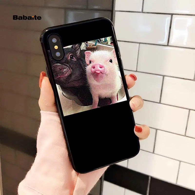 Babaite Забавный чехол для телефона с рисунком поросенка iphone X XR XS Max 6 S 5 5s 7 8 plus Мягкий