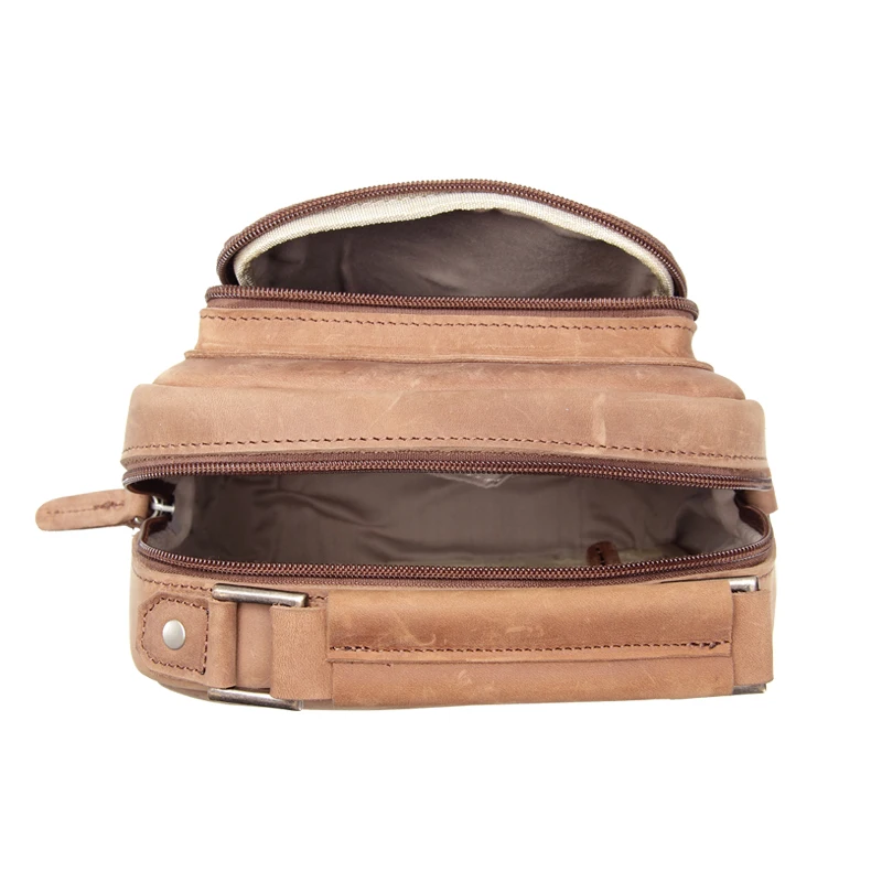 MS Европейский Стиль Мужская винтажная сумка-мессенджер из кожи Crazy Horse на молнии