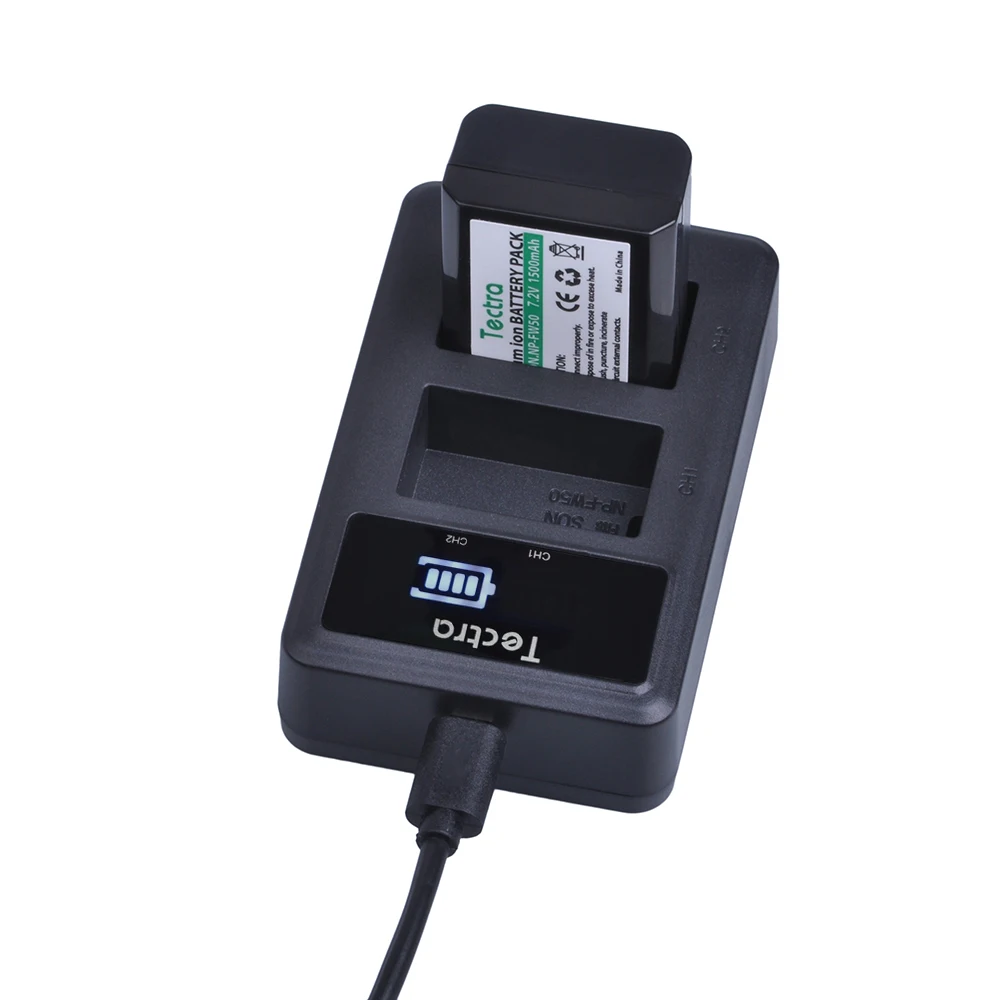 Tectra 3 шт. NP-FW50 NPFW50 NP FW50 батарея + светодиодный дисплей USB двойное зарядное