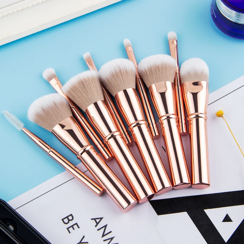 Новинка 10 шт. набор кистей для макияжа размер путешествий кисти с пудрой румяна