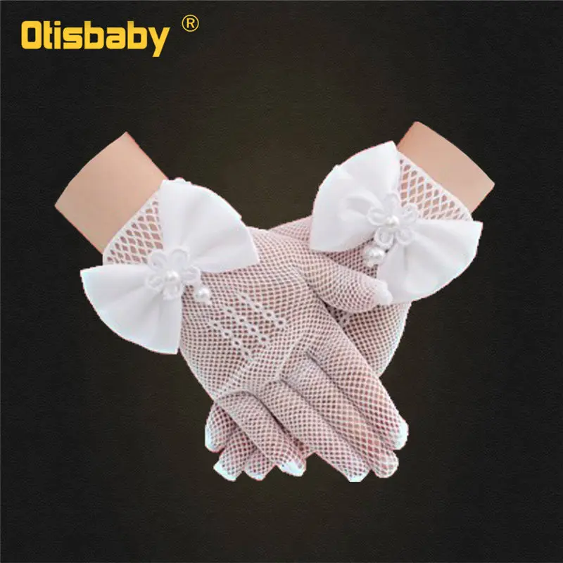 Princess Gloves Детские свадебные вечерние платья с аппликациями Бисероплетение платья для девочек длинные платья для выпускников подростковые девочки вечернее, свадебное платье - Цвет: Princess Gloves