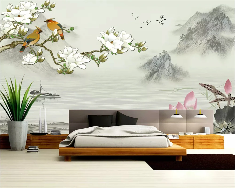 Пользовательские фото обои Beibehang HD новый китайский ландшафт фотообои 3d с